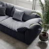 Modern Anti-Scratch Water-Proof Loveseats Navy Blue Sofa 