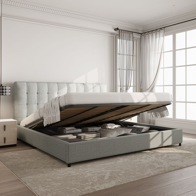 Bedroom Furniture Hydraulic Lift-Up Storage Bed