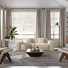 Modern Track Arm Fabric Beige Color Modular Sofa 