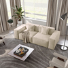 Modern Track Arm Fabric Beige Color Modular Sofa 