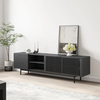 Modern Louvered Solid Wood TV Stand