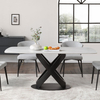 Modern Glossy & Matte White Dining Table