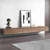 Minimalist Wall-Mounted Walnut Veneer TV Console 