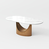 Modern Luxury Oval Glossy Sintered Stone Dining Table 