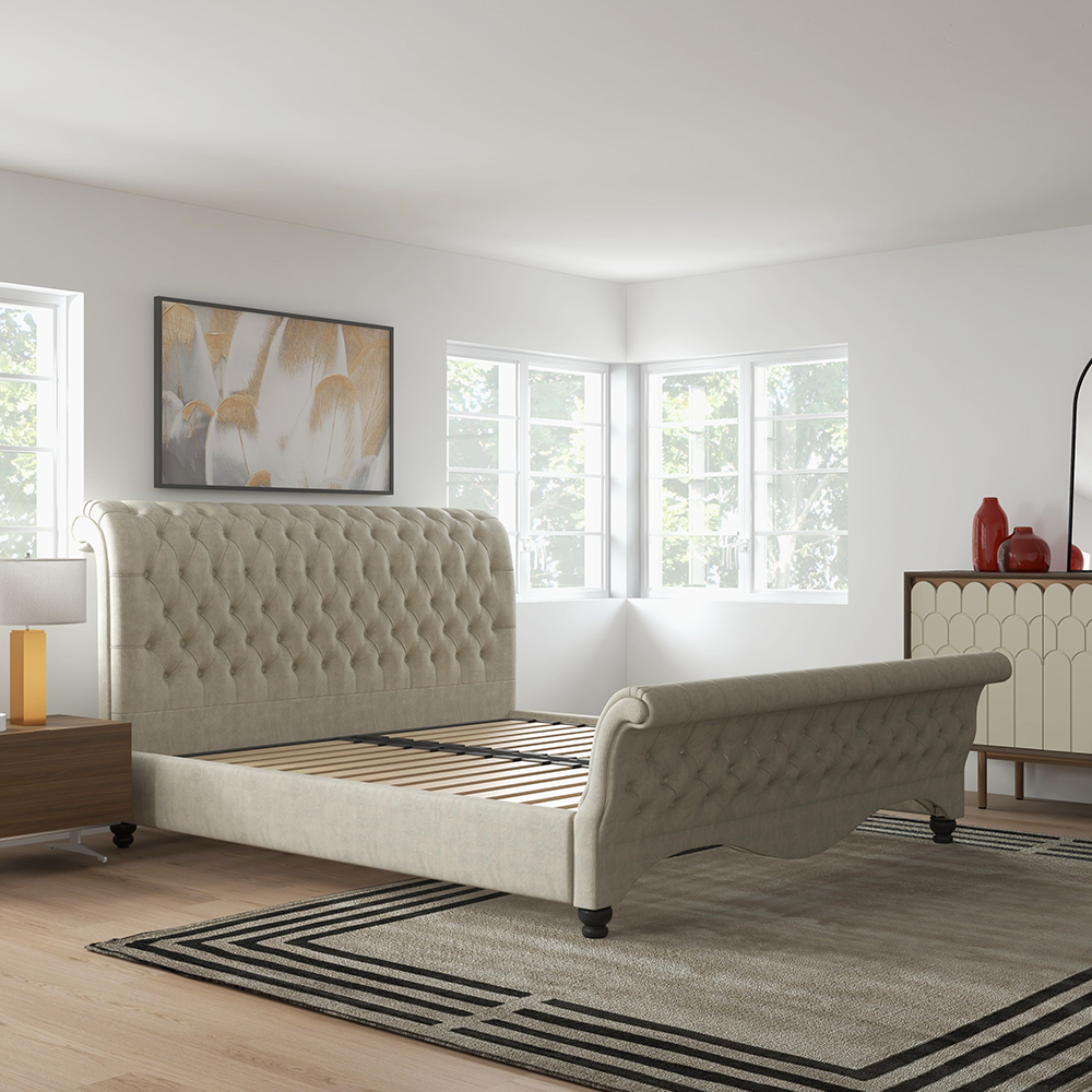 Chesterfield Tufted Upholstered Bed 