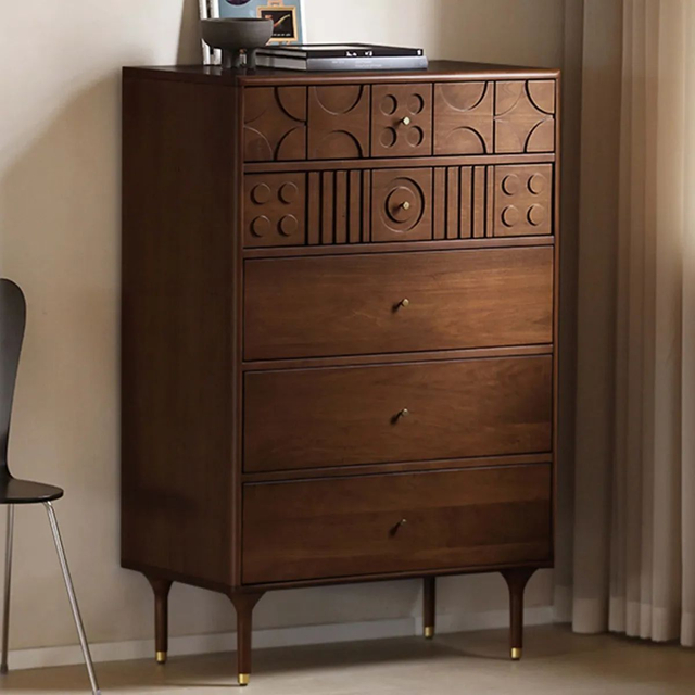 Mid Century Modern Carved Decoration Dresser