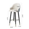 Modern Black Metal Leg PU Leather Bar Stools