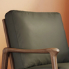 Modern Double Armrest Walnut Leisure Chair PU Leather Accent Chair