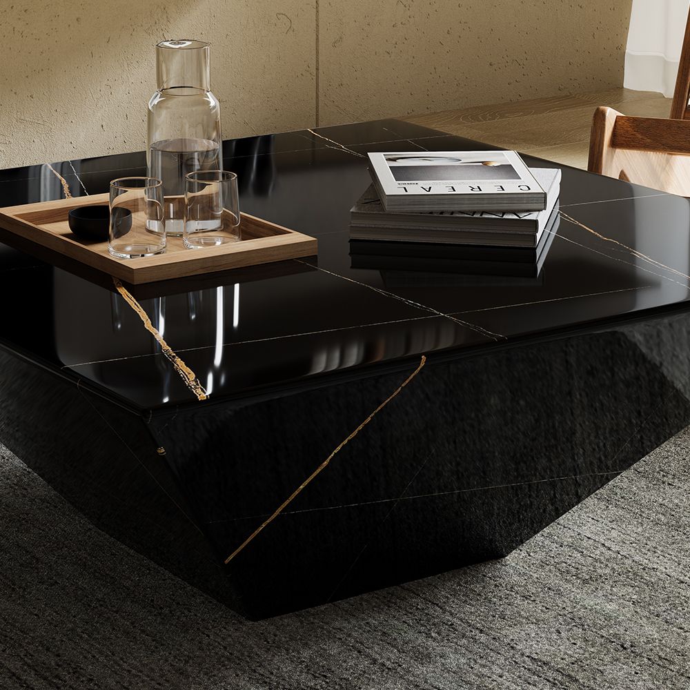 Modern Drum White Sintered Stone Coffee Table