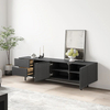 Modern Louvered Solid Wood TV Stand