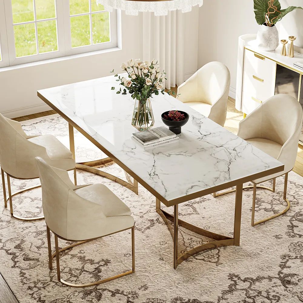 Furniture Manufacture Modern Faux Marble Dining Table 