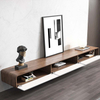 Minimalist Wall-Mounted Walnut Veneer TV Console 