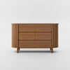 Mid-Century MDF Walnut Finish Fully Assemble Dresser 