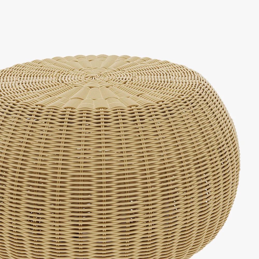 Modern Minimalist Round Rattan Low Stool 