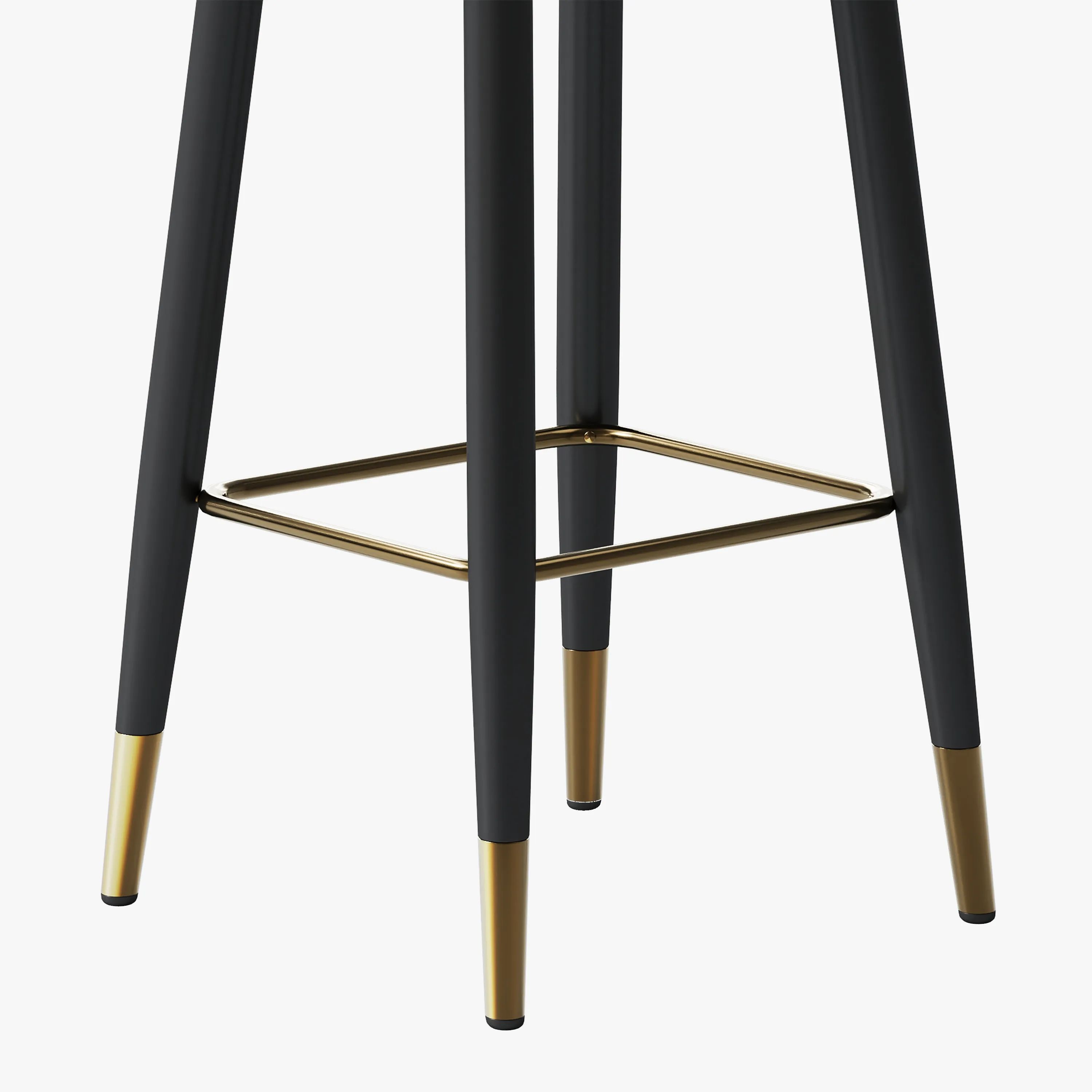 Modern Black Metal Leg PU Leather Bar Stools