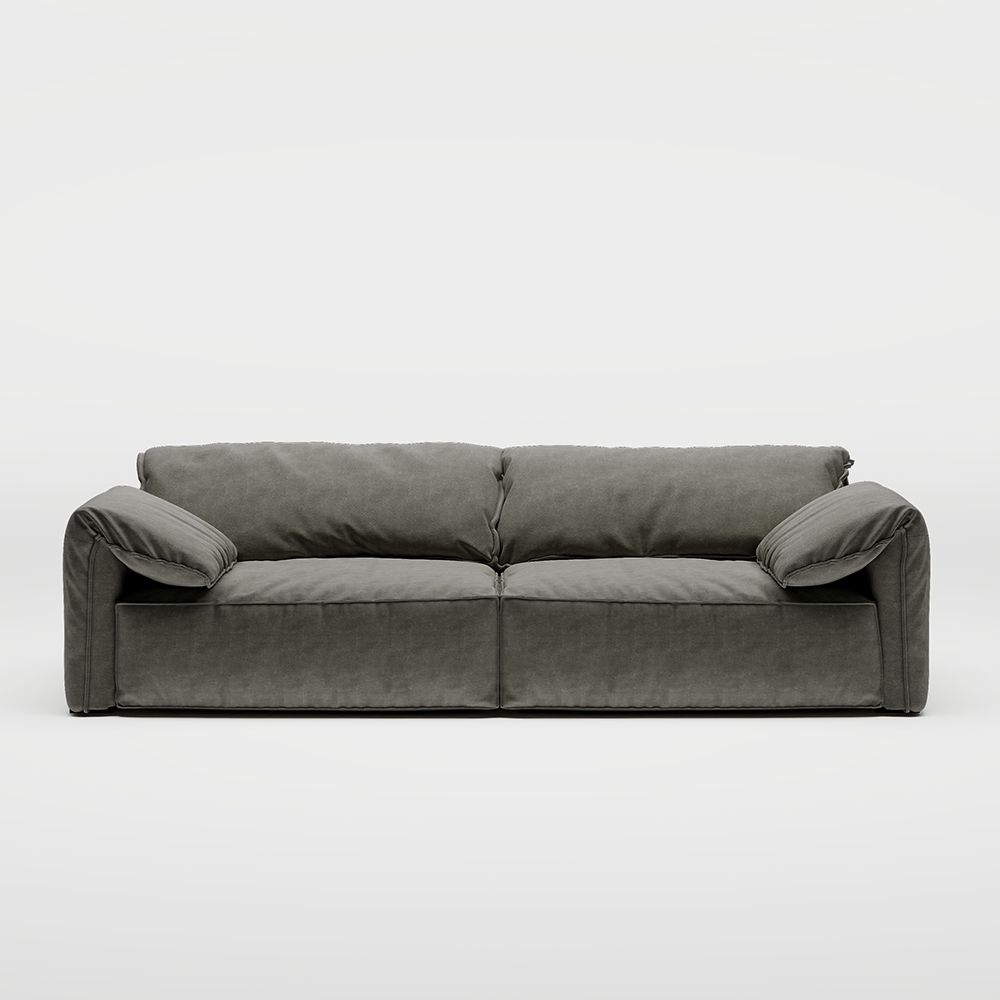 Modern Anti-Scratch Water-Proof Loveseats Dark Gray Sofa 