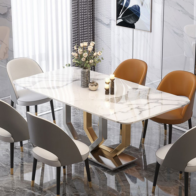 Wholesale Furniture Modern White Faux Marble Dining Table