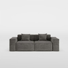 Modern Track Arm Fabric Dark Gray Modular Sofa 