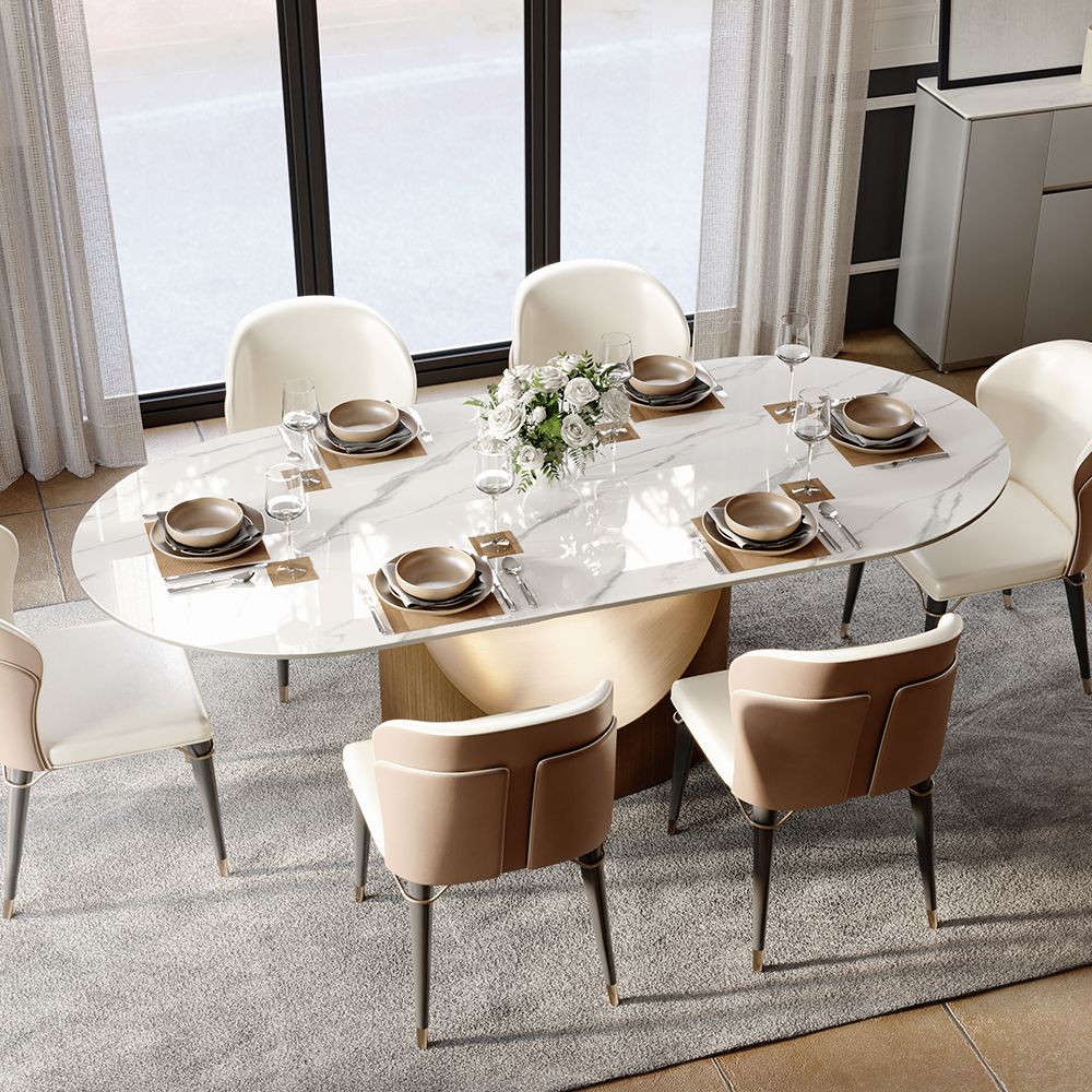 SMILE - Hobart Modern Oval Dining Table for 6 Wish Elevate The Taste